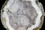 Las Choyas Coconut Geode Half with Quartz & Calcite - Mexico #180569-1